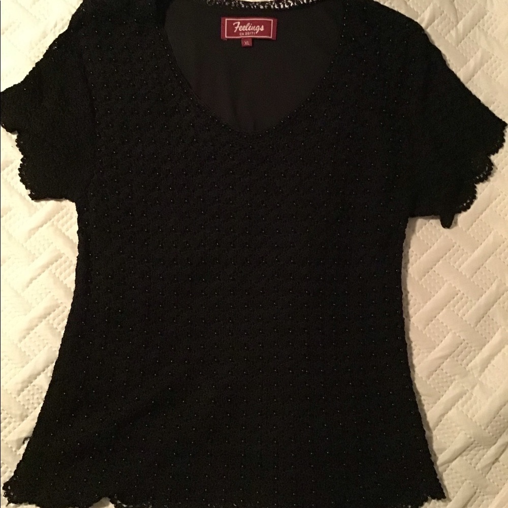 Black beaded ladies top
